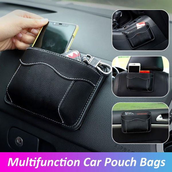 

car organizer multifunction pouch bags universal storage box collecting bag for cards mobile phone sticky interior accessories