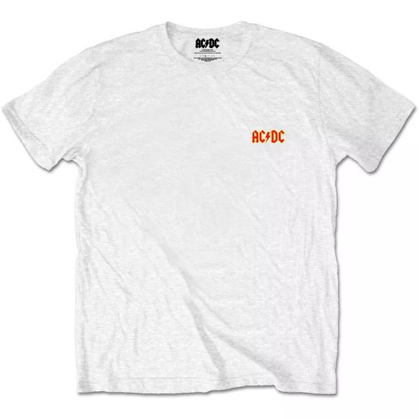 

white ac/dc red logo official backprint t-shirt men unisex, White;black