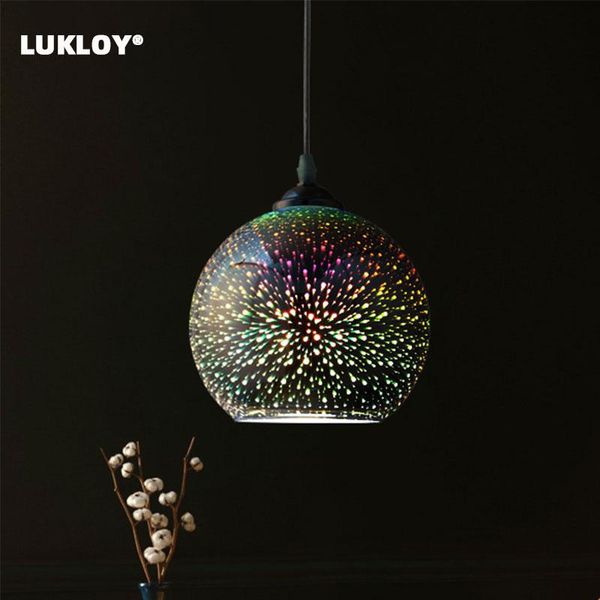 

pendant lamps lukloy led lights mirror glass ball firework lampshade lamp for loft restaurant bar dining room kitchen island