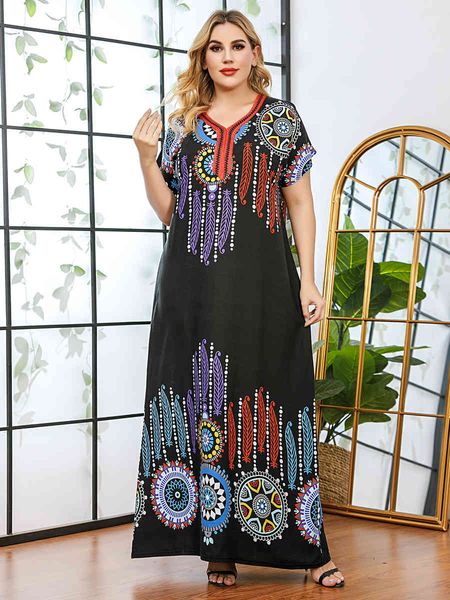 

casual dresses plus size for women arabic muslim hijab long maxi dress ramadan eid mubarak kaftan abaya dubai turkey robe longue i, Black;gray