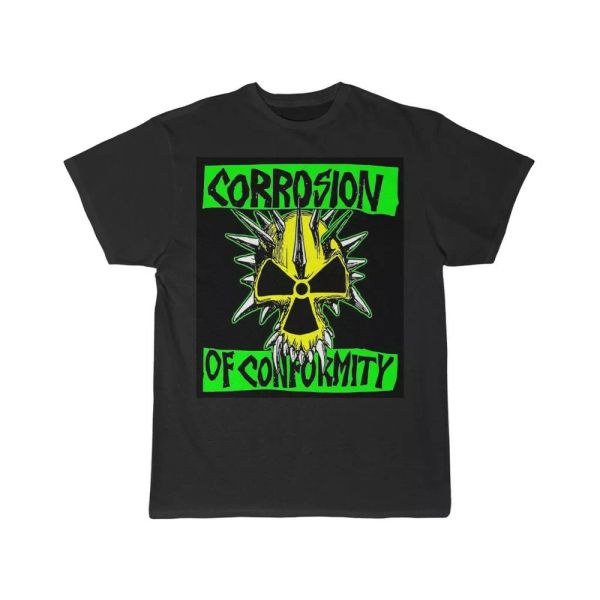 

corrosion of conformity green yellow short sleeve tee, White;black