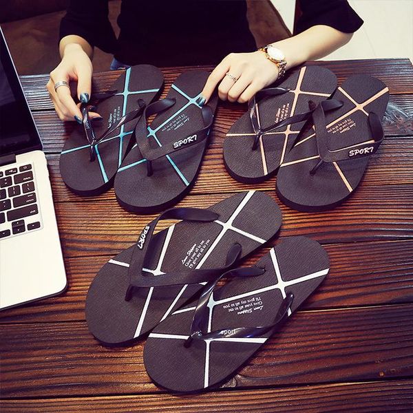 

slippers brand men summer beach shoes flip flops casual sandals leather slip-on breathable sandalias 2021, Black