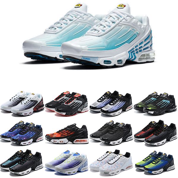 

2021 wholesale original plus 3 running shoes men women black iridescent laser blue og bred orange sky red spider purple nebula usa hyper roy