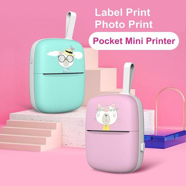 

printers bluetooth printer - mini pocket thermal wireless printer, compatible with android, for study note, travel journal