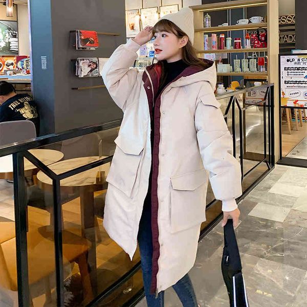 

women's down & parkas women parkas female winter jacket maxi outwear long parka mujer cotton quilled casual overcoat oversize nrs1, Black