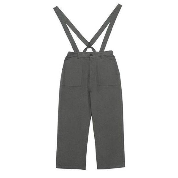 

men streetwear hip hop vintage fashion casual straight cargo pant removable strap bib male jumpsuit trousers men's pants, Black