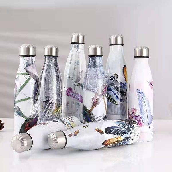 

water bottles bottle natural art cola stainless steel vacuum flask for men and women outdoor sports cute tumbler
