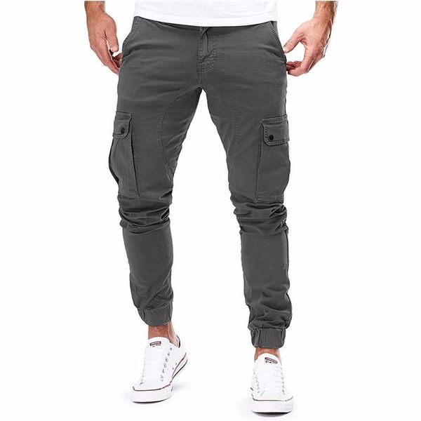 

men's pants selling product in 2021 fashion woven casual tooling pocket trousers clothing, Black
