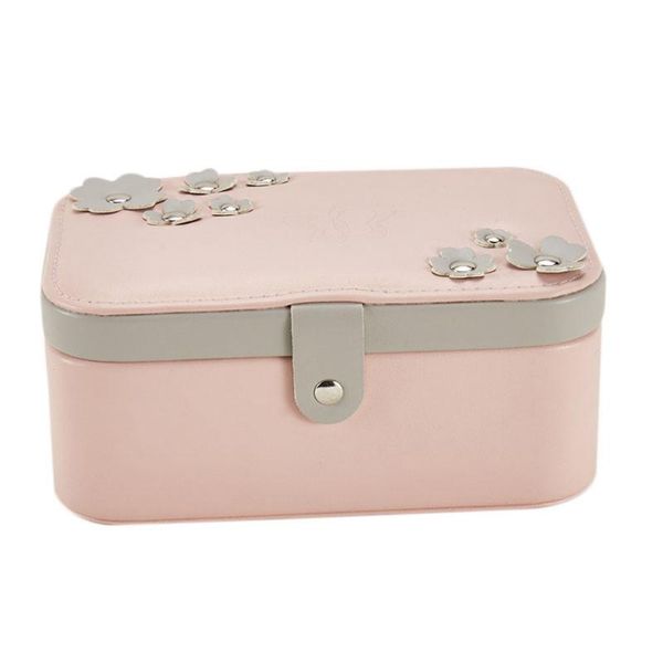 

storage boxes & bins jewelry box multi-layer portable pu creative pink