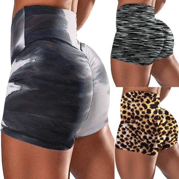 

sport woman tights 2021 women's high waist print workout yoga shorts hidden pockets athletic legs activewear trousers outfit