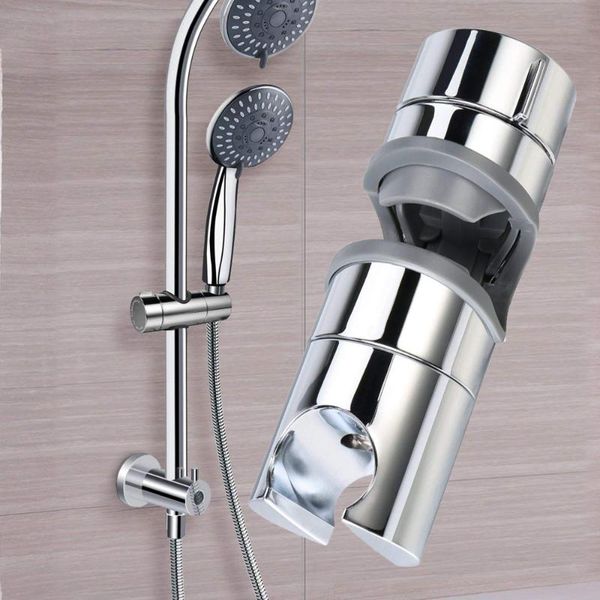 

chrome-plated adjustable shower rail bracket slider slide retainer bathroom meet socket bath accessory set