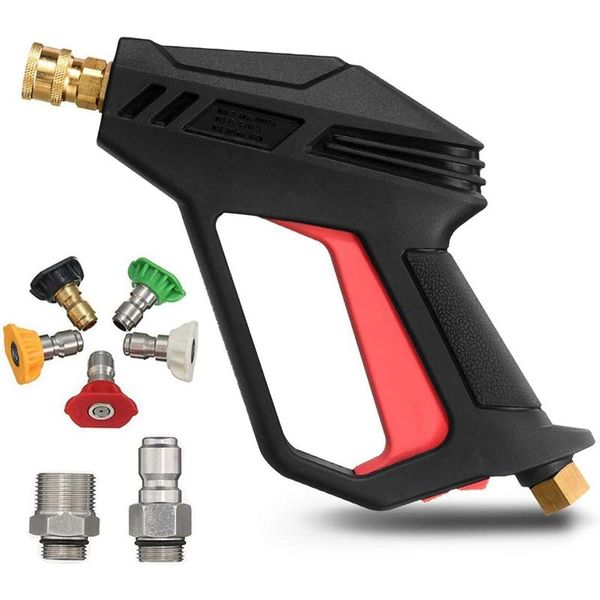 

water gun & snow foam lance pressure washer 4000 psi upgrade version car power with m22-14 mm and 3/8 inch quick inlet connector