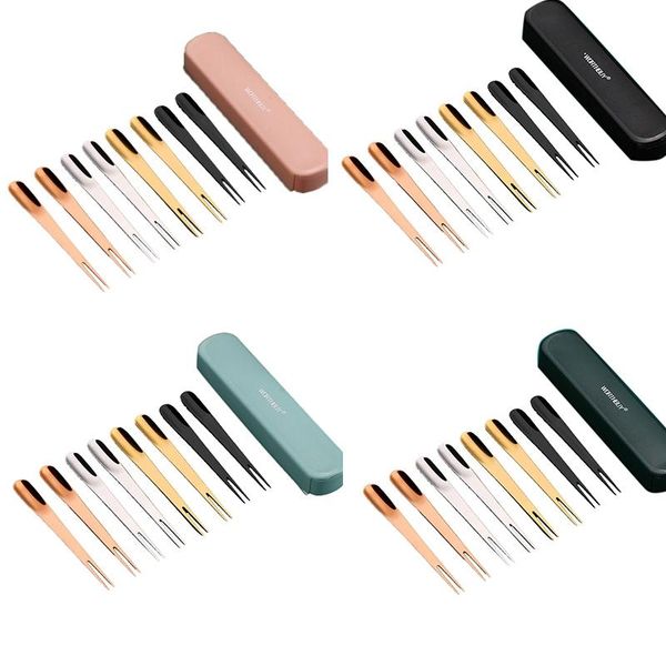 

forks creative 304 stainless steel fruit fork dessert spoon nordic wind dual purpose moon cake