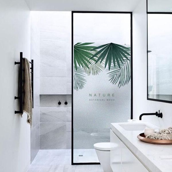 

window stickers no glue leafs glass film frosted privacy sticker home decor fashion modern yylz1002