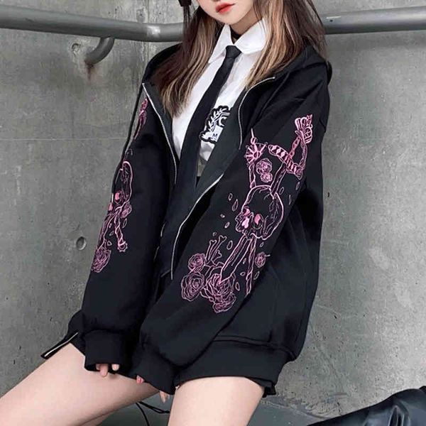 

women's hoodies & sweatshirts arrival autumn winter women japanese harajuku preppy style embroidered loose baseball long sleeve fashion, Black