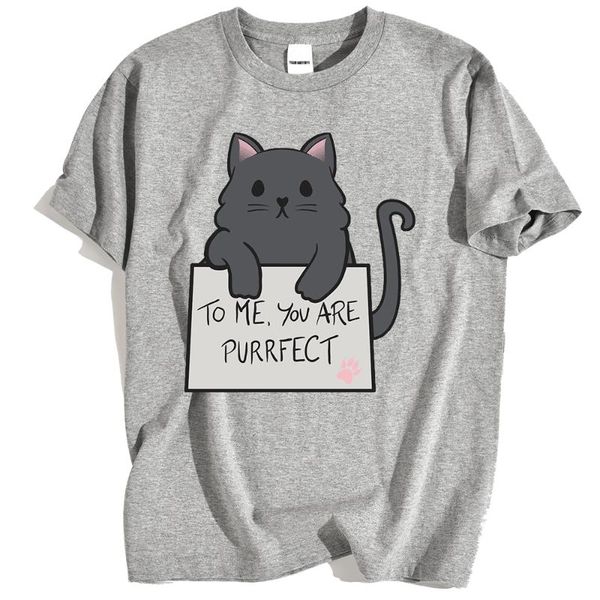

men's t-shirts to me you are purrfect cat prints men t-shirt harajuku o-neck tshirts cartoons sweat tee clothes fashion personality men, White;black