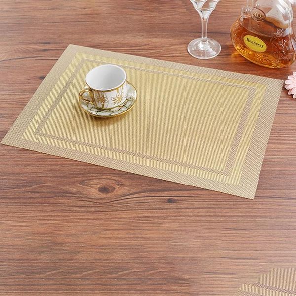 

table runner 4pcs placemat waterproof decoration mat heat-resistant tablemat dishes tableware for gold