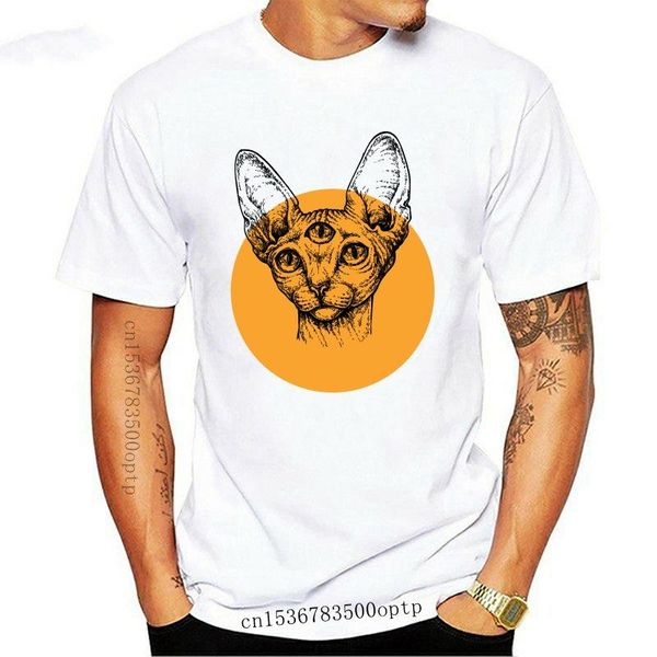 

men's t-shirts mens third eye sphynx t shirt egyptian cat, White;black
