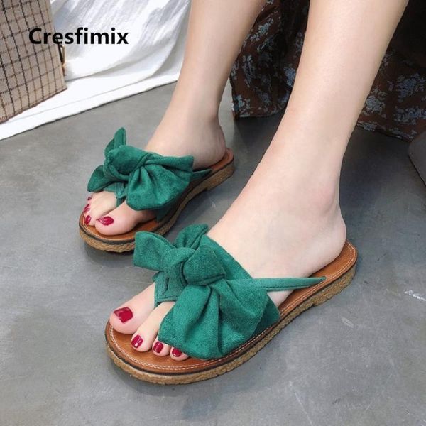 

cresfimix women fashion comfortable flat flip flops lady cute spring & summer female casual outside a2392 slippers, Black