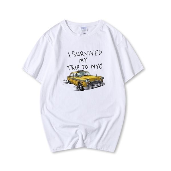 

sko fashion summer t-shirts tom holland tees i survived my trip to nyc cotton casual funny t-shirts xs-3xl 210714, White;black