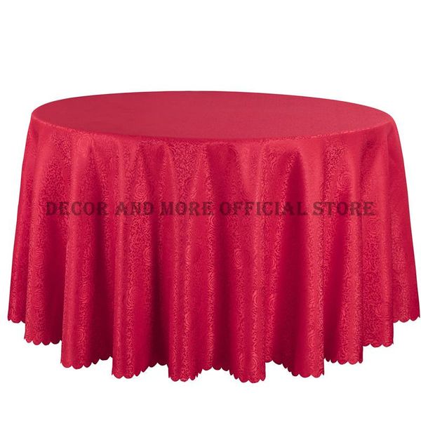 

el wedding table cloths polyester jacquard dining linen round tablecloth decor white gold red cover damask cloth
