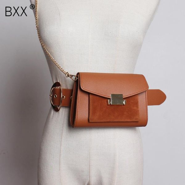 

[bxx] fashion pack chain belt bag snak skin waist women pu leather hight quality crossbody bags hg497