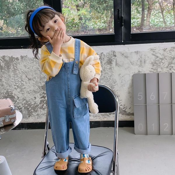 

spring girls clothes casual kids playsuit denim boys overall jumpsuits, Blue
