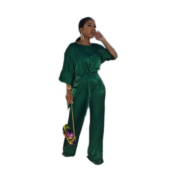 

women's two piece pants 2021 autumn style solid color fashion loose round neck nine-point long-sleeved shirt suit wide-leg flared, White