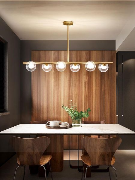 

pendant lamps nordic dining room decoration suspension luminaires modern led chandelier glass ball restaurant bar hanging lights