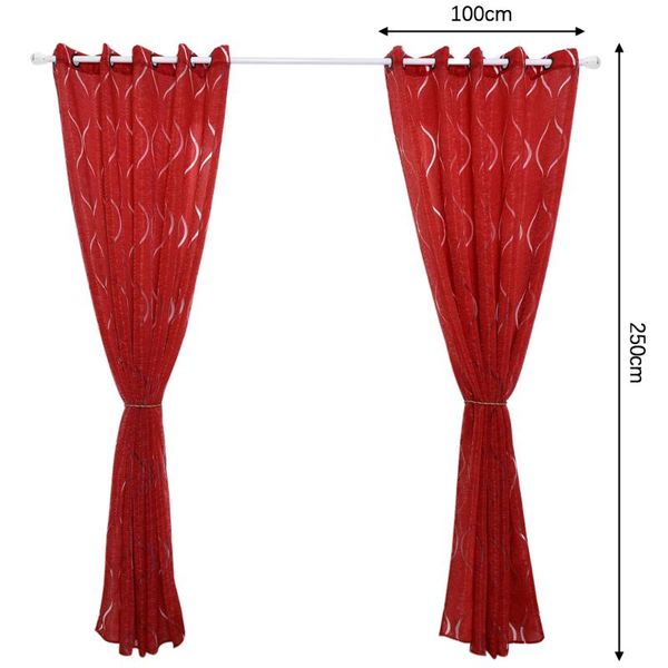 

curtain & drapes blackout window curtains panel wave pattern grommet thermal insulated for home bedroom living room decoration