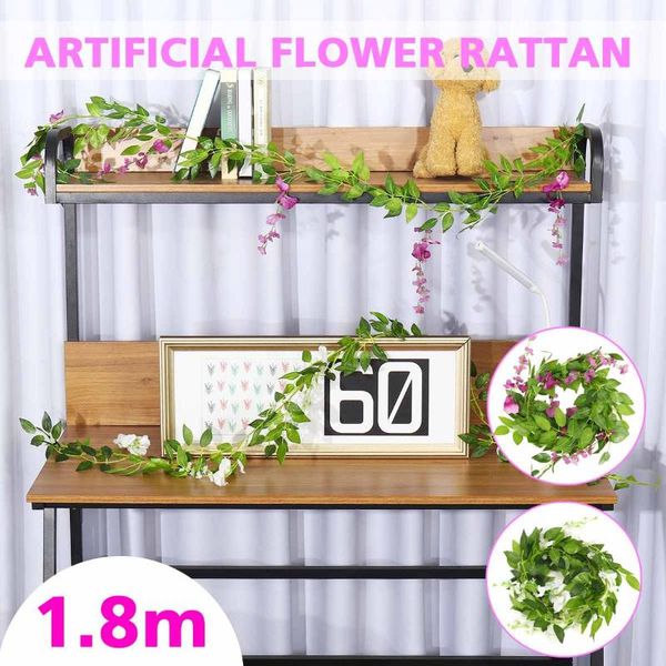 

decorative flowers & wreaths boutique artificial wisteria garland vine simulation wreath rattan hanging for garden ceremony wedding arch flo