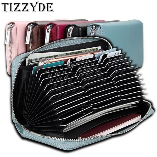 

card holders 2021 super large capacity multifunctional men women id/bank organ shape leather passport pack rjq302, Brown;gray