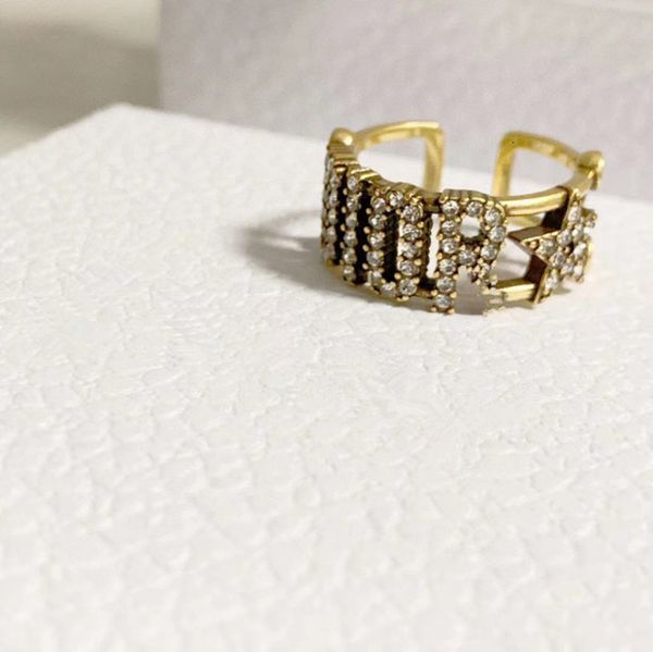 

d / di family new diamond ja open female d letter star same ring, Red;brown