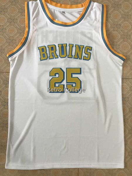 Maglia da basket UCLA Bruins gail goodrich 25 di alta qualità Bianca retrò classica da uomo cucita con numero personalizzato e nome maglie