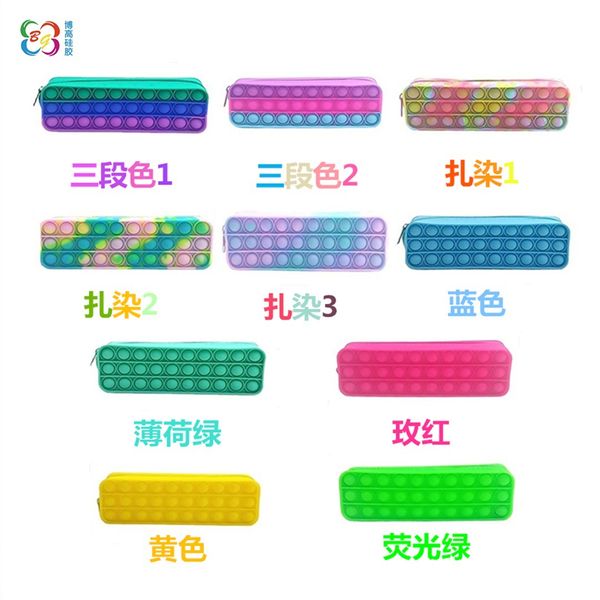 

toy children waterproof safe cute pencil case silicone push fingertip anti-stress decompression for adults 18 depressure