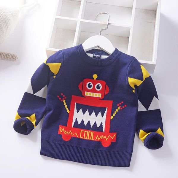

cardigan winter 2021 children's pullover sweater boy warm coat, Blue