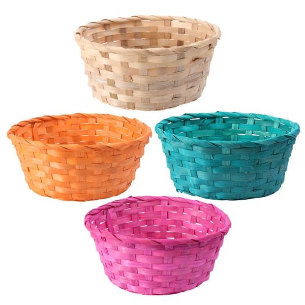

storage baskets 4pcs colorful bamboo egg decorative props children's day