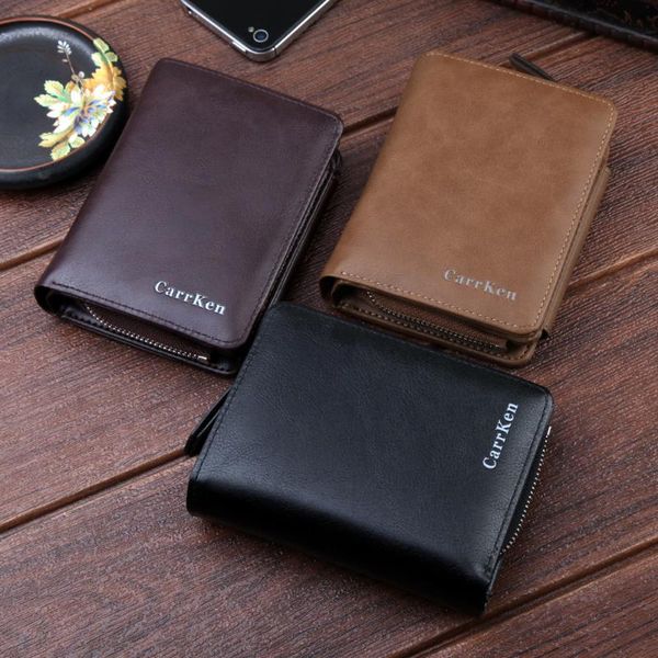 

wallets korean casual men's wallet brand short vertical british multi-function card purse fashion zipper with coin pocket, Red;black