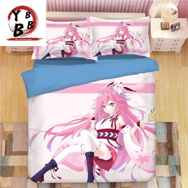 

bedding sets 3d cartoon duvet cover single double  king anime bedclothes 3pcs fashion beautiful girls blue quilt