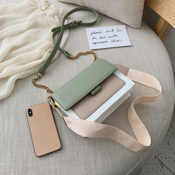 

crossbody bags for women pu leather womens shoulder bags fashion simple wild contrast color women bag black l003