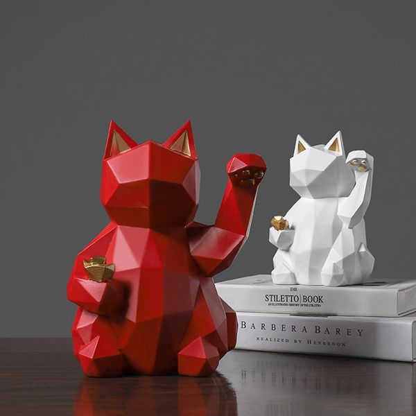 

decorative objects & figurines lucky cat geometric small decoration restaurant opening counter shop milk tea coffee