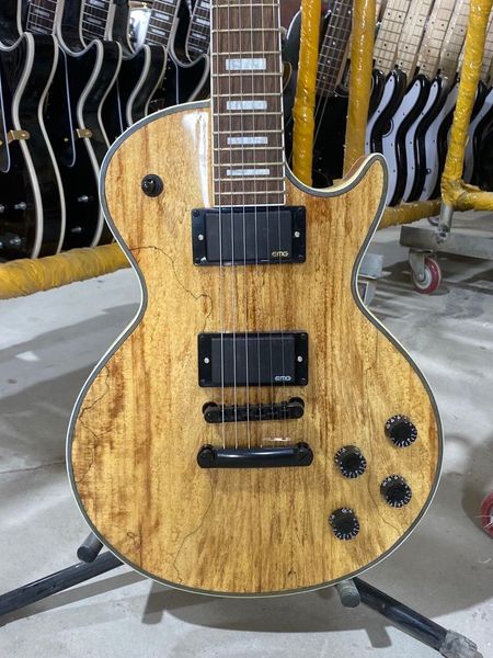 

custom electric guitar burl maple black hardware rosewood fingerboard high quality