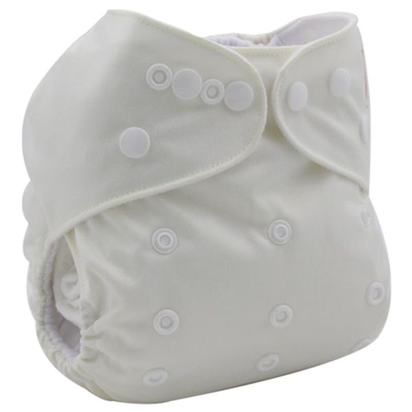 

patpat reusable adjustable white cloth diaper with one insert diapers