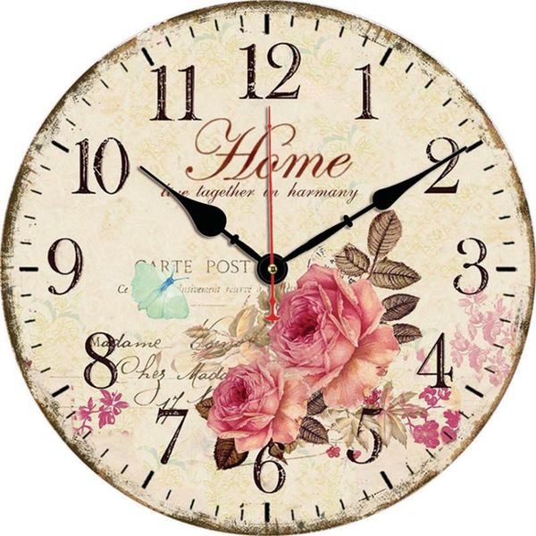 

wall clocks modern home decor quiet sweep large clock pink rose french vintage kitchen watches roman numeral horloge