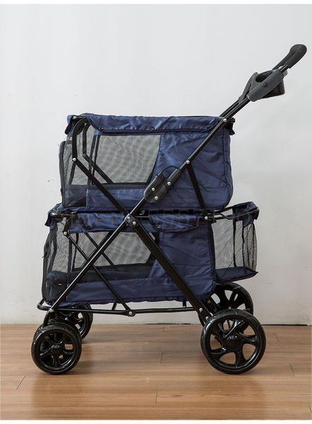 

net red cat stroller dog pull cart pet out small walking double-layer lightweight folding car seat covers