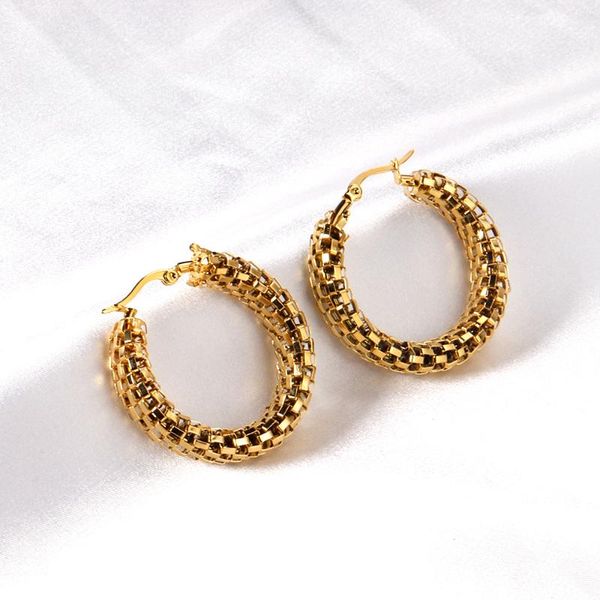 

hoop & huggie earrings jewelry round stainless steel hypoallergenic fashion gold for women/girls gift jewellery, Golden;silver