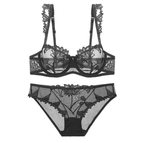 

underwear women's bra suit ultra thin lace embroidery 5002, Red;black