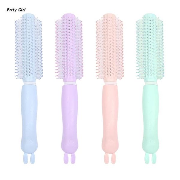 

hair brushes d2ta portable women round care brush hairbrush salon styling dressing curling comb wavy beauty roll home use, Silver