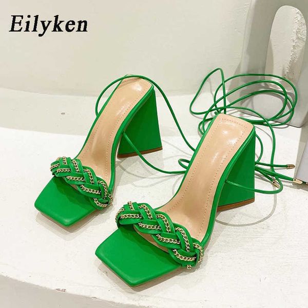 

2022 classic luxury new summer fashion design weave women sandals ladies open toe triangle thick heel shoes orange green paris designer, Black