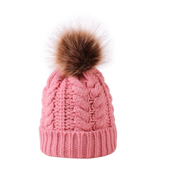 Cor Sólida Adorável Outono Inverno Inverno Beanie Beanie Chapéu Pompoms Chapéus Moda Mulher Quente Tampão Confortável Outdoor Ski Ski Caláss Hy0054